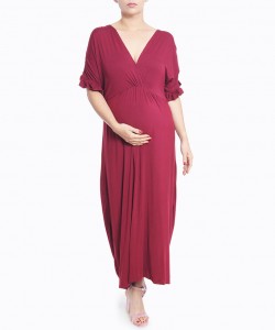 Maxi Vestido Ruche Marsala